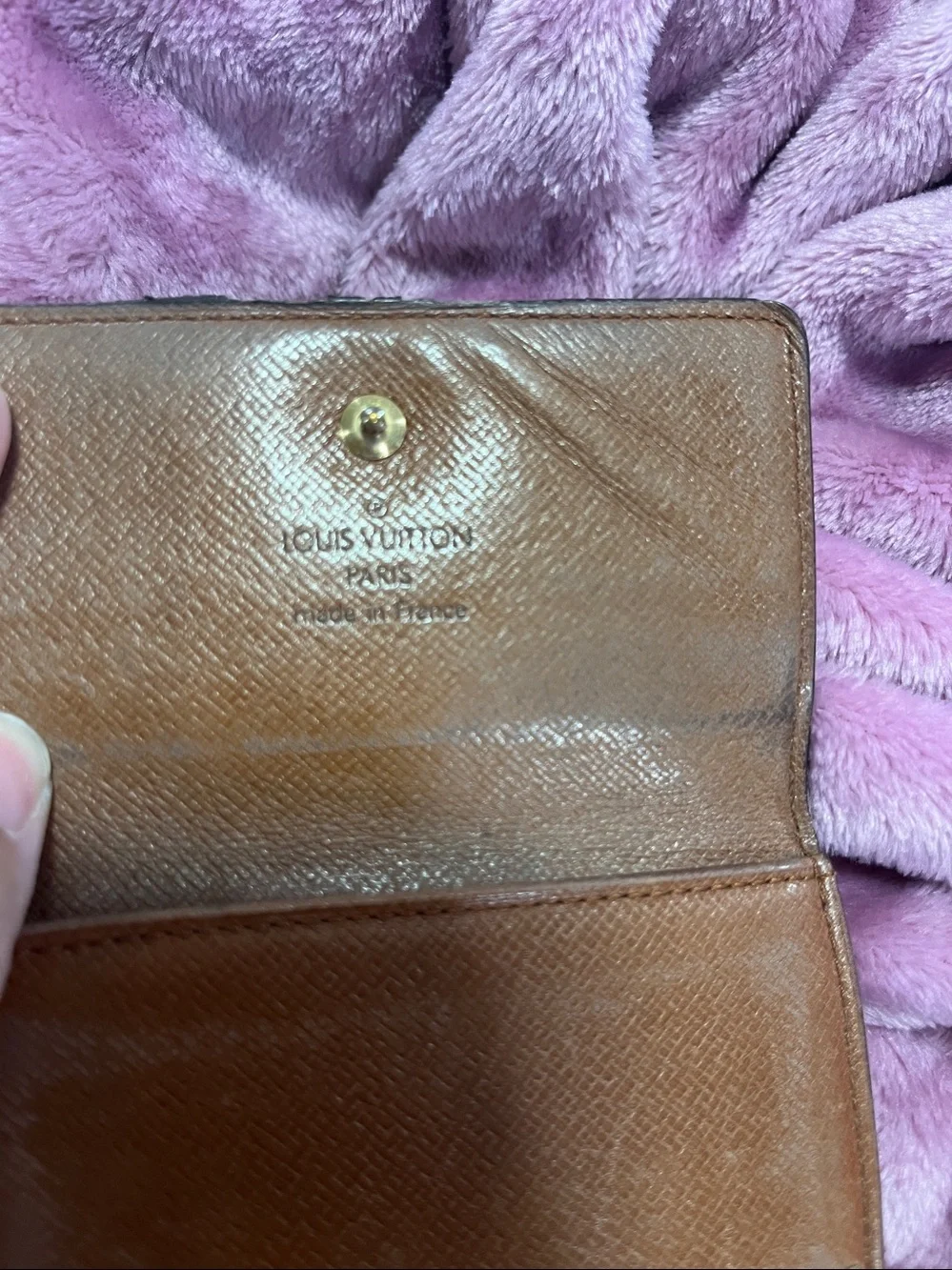 Louis Vuitton Brown Monogram Folding Wallet with Gold Snap